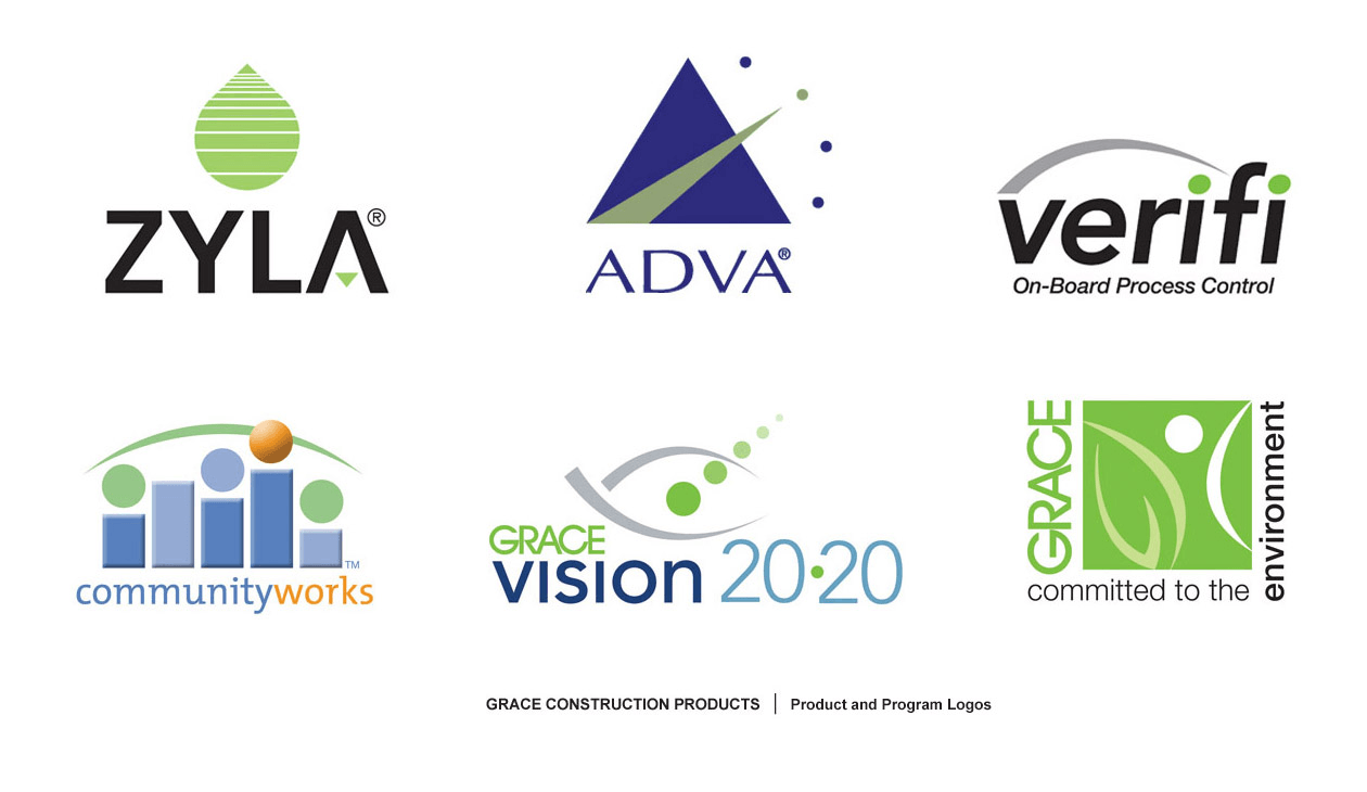Product & Program Logos We developed distinctive logos for Zyla, CommunityWorks, Adva, Verifi, Grace Construction Projects Vision 2020, and Grace Construction Environment. Each design was crafted to reflect the unique identity and mission of the brand, ensuring a cohesive and professional visual presence across all platforms.